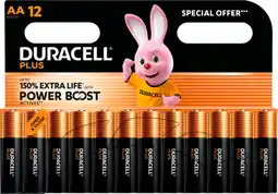 Auchan Duracell lot de 12 piles plus lr6 ou lr03 offre