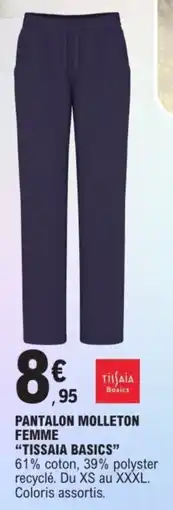 E.Leclerc Pantalon molleton femme tissaia basics offre