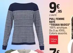 E.Leclerc Pull femme rayé tissaia basics offre