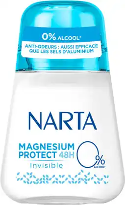 Auchan Narta déodorant bille anti-transpirant magnesium protect narta offre
