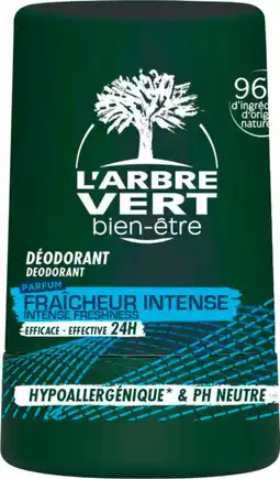 Auchan L arbre vert déodorant bille homme fraicheur intense l'arbre vert offre