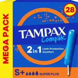 Auchan Tampax tampon tampax compak super + offre
