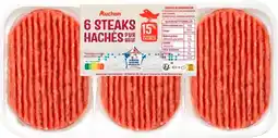 Auchan Supermarché Auchan 6 steaks hachés pur boeuf auchan offre