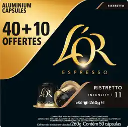 Auchan Supermarché L or capsules de café ristretto espresso l'or offre
