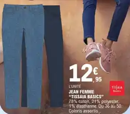 E.Leclerc Jean femme tissaia basics offre
