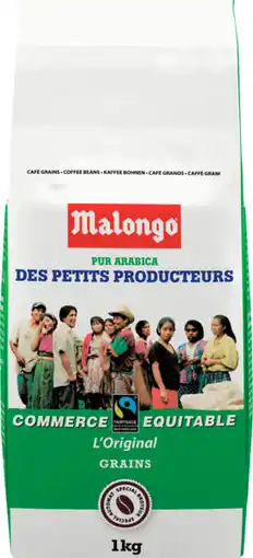 Auchan Supermarché Malongo café en grains pur arabica les petits producteurs malongo offre