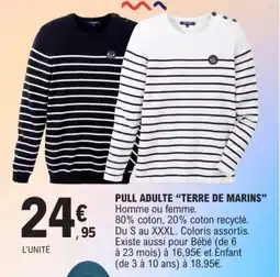 E.Leclerc Pull adulte terre de marins offre