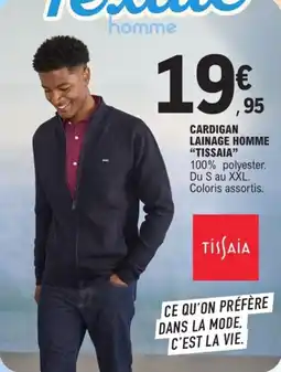 E.Leclerc Cardigan lainage homme tissaia offre