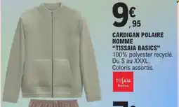 E.Leclerc Cardigan polaire homme tissaia basics offre