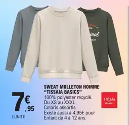 E.Leclerc Sweat molleton homme tissaia basics offre