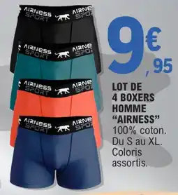 E.Leclerc Lot de 4 boxers homme airness offre