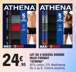 E.Leclerc Lot de 5 boxers homme maxi format athena offre