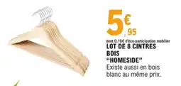 E.Leclerc Lot de 8 cintres bois homeside offre