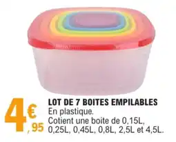 E.Leclerc Lot de 7 boites empilables offre