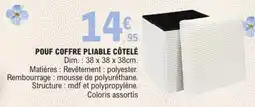 E.Leclerc Pouf coffre pliable côtelé offre