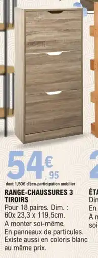 E.Leclerc Range-chaussures 3 tiroirs offre
