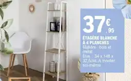 E.Leclerc Étagère blanche à 4 planches offre