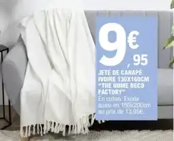 E.Leclerc Jeté de canapé ivoire the home deco factory offre