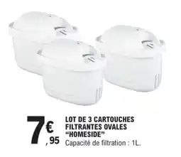 E.Leclerc Lot de 3 cartouches filtrantes ovales homeside offre