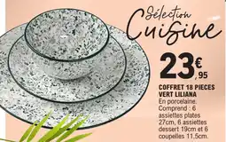 E.Leclerc Coffret 18 pieces vert liliana offre