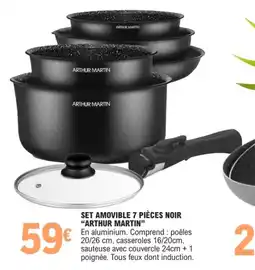 E.Leclerc Set amovible 7 pièces noir arthur martin offre