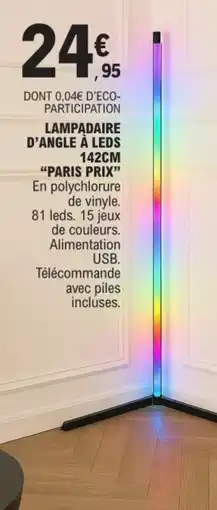 E.Leclerc Lampadaire d'angle à leds paris prix offre