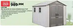 Costco Lifetime abri de jardin en résine imitation bois 7x12 offre
