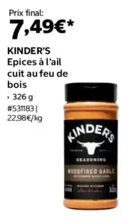 Costco Kinder's epices à l'ail cuit au feu de bois offre