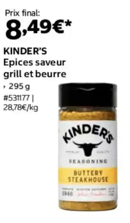 Costco Kinder's epices saveur grill et beurre offre
