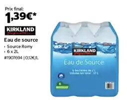 Costco Kirkland eau de source offre
