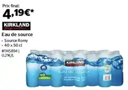 Costco Kirkland eau de source offre