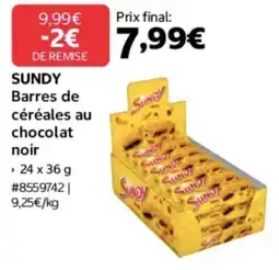 Costco Sundy barres de céréales au chocolat noir offre