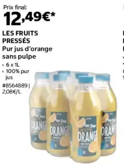 Costco Les fruits pressés pur jus d'orange sans pulpe offre