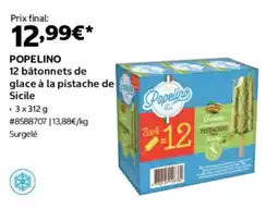 Costco Popelino 12 bâtonnets de glace à la pistache de sicile offre