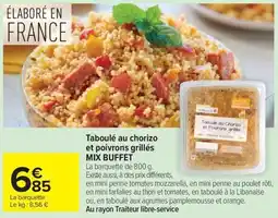 Carrefour Market Taboulé au chorizo et poivrons grillés mix buffet offre