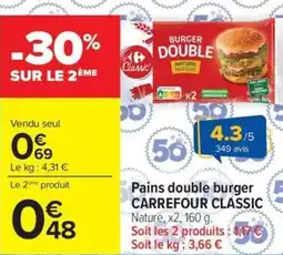 Carrefour Market Pains double burger carrefour classic offre