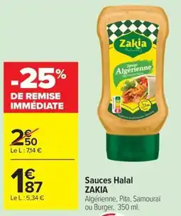 Carrefour Market Sauces halal zakia offre