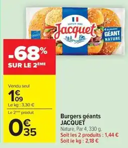 Carrefour Market Burgers géants jacquet offre