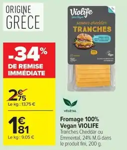 Carrefour Market Fromage 100% vegan violife offre