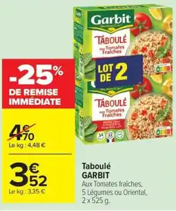Carrefour Market Taboulé garbit offre
