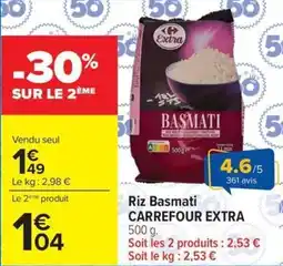 Carrefour Market Riz basmati carrefour extra offre
