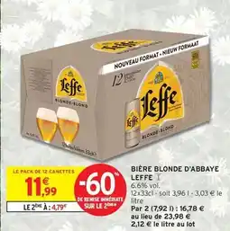 Intermarché Leffe - bière blonde d'abbaye offre