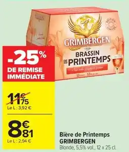 Carrefour Market Bière de printemps grimbergen offre