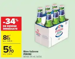Carrefour Market Bière italienne peroni offre