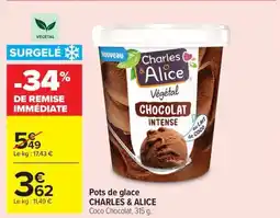 Carrefour Market Pots de glace charles & alice offre