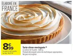 Carrefour Market Tarte citron meringuée offre