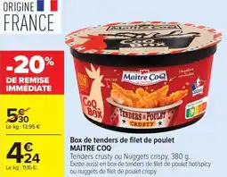 Carrefour Market Box de tenders de filet de poulet maitre coq offre