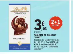 E.Leclerc Lindt tablette de chocolat offre