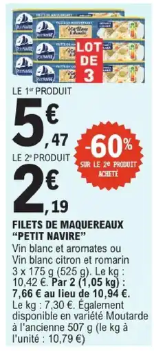 E.Leclerc Petit navire filets de maquereaux offre
