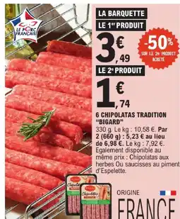 E.Leclerc Bigard 6 chipolatas tradition offre